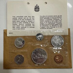 1965 Royal Canadian 6 Coin Min Set - Uncirculated Sealed Original Packaging